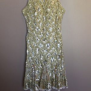 Cocktail gold glitter dress
